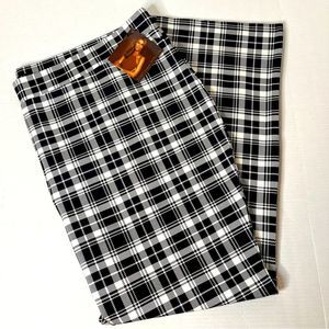 IMAN Global Chic Black & White Plaid Pants 360 Slimming Technology Size 4X NEW!